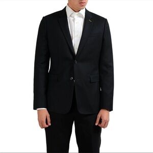 Christian Dior 100% Cashmere Black Blazer Suit Jacket Vintage 1980s Size 46R